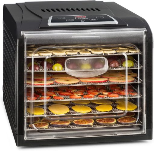KLARSTEIN Fruit Jerky DryPower - Food Dehydrator, Fruit Drying Machine, Taste Remains Intent, Temperature Control, Timer, Fan, Removable Grates, Screen, 9 Grids, Black - Image 6