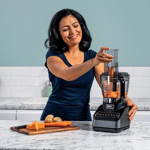 Ninja Robot de cuisine avec 4 programmes automatiques ; hacher, réduire en purée, trancher, mélanger, et 3 vitesses manuelles, bol de 2,1L, 850W, lave-vaisselle, noir BN650EU - Image 7