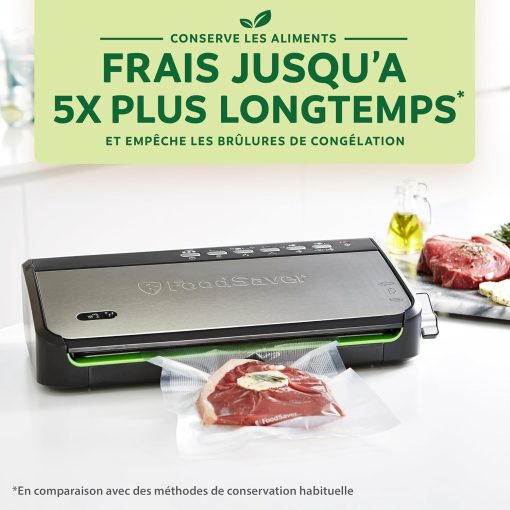 FoodSaver FFS005X Vacuum Sealer with Storage Compartment for Roll and Cutter, Pulse Function for Fragile Food, Includes Matching Accessories and Vacuum Bags - Image 9