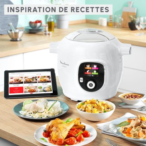 Moulinex, Cookeo Multicuiseur intelligent 6L, 150 recettes intégrées, Cuisson sans surveillance, Ecran intuitif, Guide de cuisson, Application MyMoulinex, 1600W, Blanc, 15 ans réparabilité - Image 17