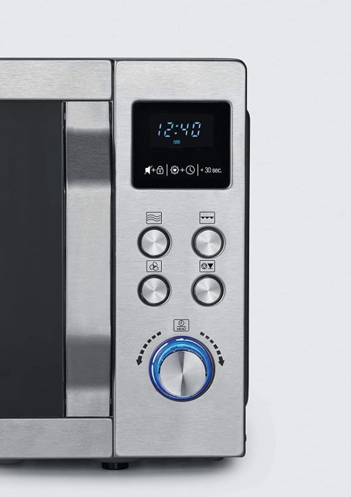 SEVERIN Four à micro-ondes 30 L, 2 500 W, avec fonction gril et chaleur tournante, avec 5 niveaux de puissance, 10 programmes automatiques, Inox/Noir, MW 7775 - Image 20