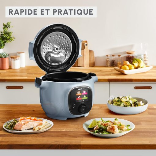 Moulinex, Cookeo Multicuiseur intelligent 6L, 150 recettes intégrées, Cuisson sans surveillance, Ecran intuitif, Guide de cuisson, Application MyMoulinex, 1600W, Blanc, 15 ans réparabilité - Image 12