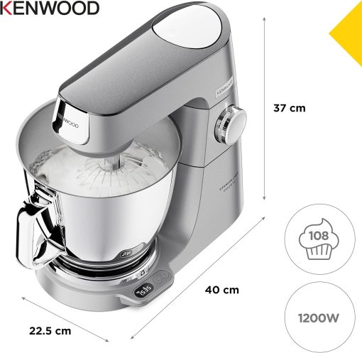 Kenwood Titanium Chef Baker KVC65.001WH, Pastry Robot with Integrated Scales, Including 3-Piece Pastry Set, Spatula & Splash Protection, 1200 W, White - Image 23