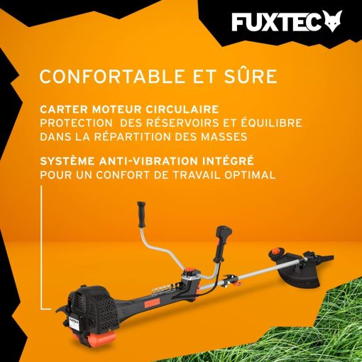 Fuxtec Débroussailleuse Thermique Professionnelle FX-PS152 52 cm3 3CV Système Anti Vibration - 2 en 1 Coupe-Bordure avec Tête de Coupe Double Fil et Lame 3 Dents Modèle Con?u pour Les Pros - Image 8