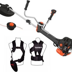 Fuxtec Débroussailleuse Thermique Professionnelle FX-PS152 52 cm3 3CV Système Anti Vibration - 2 en 1 Coupe-Bordure avec Tête de Coupe Double Fil et Lame 3 Dents Modèle Con?u pour Les Pros