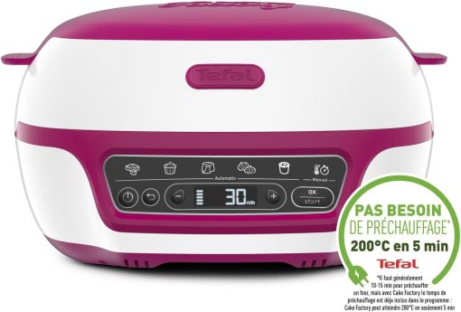 Tefal Smart Cake Machine, 5 Automatic Programs, 1 Manual Mode, 12 Mini Cake Moulds, 1 Large Mould, Compatible with CreaBake Series, Cake Factory Delights KD810112 - Image 2