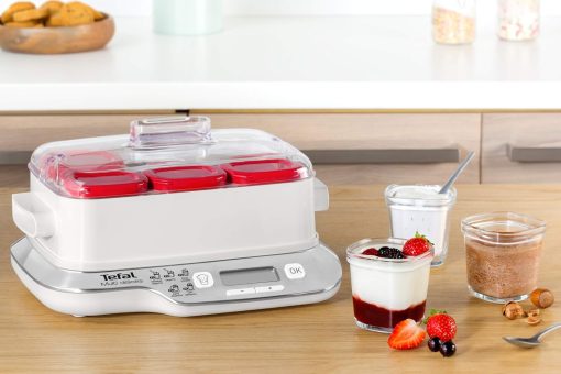 Seb Yogurt Maker 12 Jars, Glass Jars 140 ml, 5 Automatic Programs, BPA-Free, Compact, Homemade Yogurt & XF101001 Delices Box Box 1 L Tray White Yogurt-Cheese with Drainer - Image 8