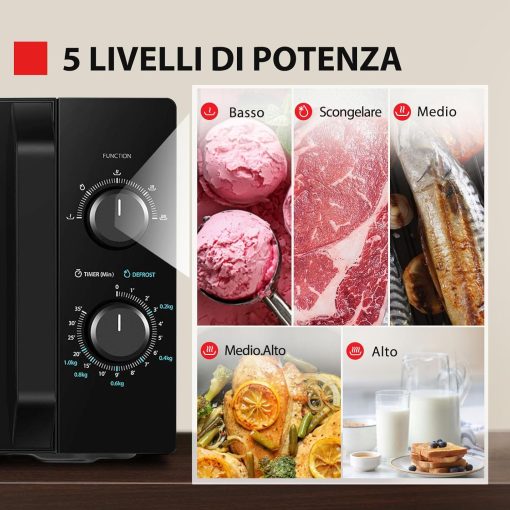 Toshiba Micro-Ondes 3-en-1 23L MW2-AG23PF(BK), Micro-ondes sur Pied avec Fonction Grill & Combi, Grill 900W/1000W, Fonction ECO, Plateau Tournant avec Mémoire de Position, Noir - Image 7