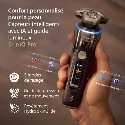 Philips Rasoir i9000 Prestige Ultra, Rasoir électrique 100% étanche, Technologie Skin IQ Pro, Système Triple Lift & Cut, Lames de précision NanoTech rotatives 360°, 5 modes de rasage, XP9401/38 - Image 31