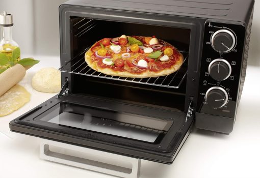 BRANDT FC215MB - Mini four - 21L - Multifonction - 5 positions de cuisson - Porte double vitre - Cavité anti-adhésive - Accessoires : lèchefrites, grille, pince pour récupérer les plats - 1380W - Noir - Image 18