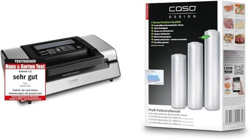 Caso FastVac 500, Professional Commercial Vacuum Sealer, Stainless Steel, Double Piston Pump, 15 Litres/Minute, Includes 2 Free Foil Rolls - Image 18