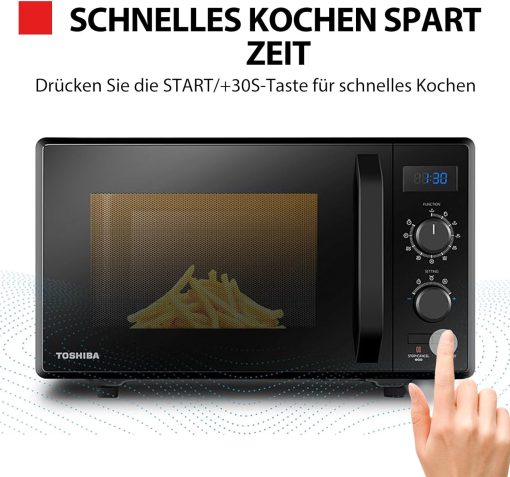 Toshiba Micro-Ondes 3-en-1 23L MW2-AG23PF(BK), Micro-ondes sur Pied avec Fonction Grill & Combi, Grill 900W/1000W, Fonction ECO, Plateau Tournant avec Mémoire de Position, Noir - Image 26