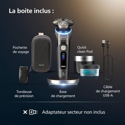 Philips Rasoir i9000 Prestige Ultra, Rasoir électrique 100% étanche, Technologie Skin IQ Pro, Système Triple Lift & Cut, Lames de précision NanoTech rotatives 360°, 5 modes de rasage, XP9401/38 - Image 32