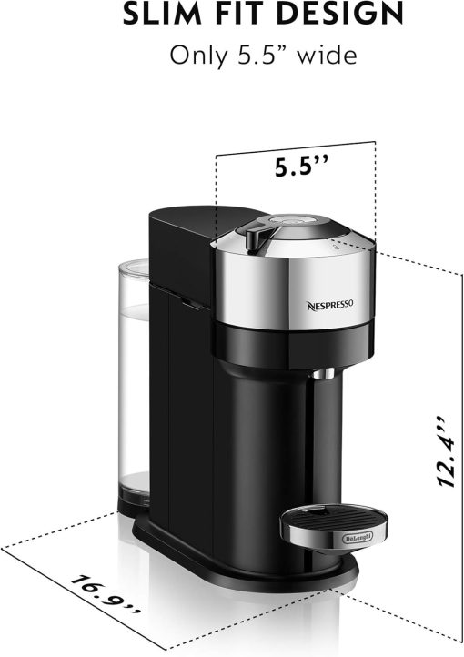 Nespresso Vertuo Next Coffee and Espresso Machine by De'Longhi with Milk Frother, 8 ounces, Dark Grey - Image 16
