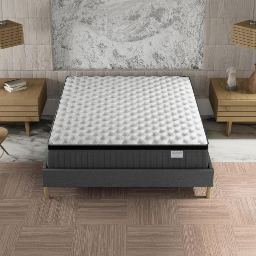 sensoreve November- Matelas Elekctra 140x190cm- épaisseur 30cm- Hybride: Ressorts ensachés+Mousse Mémoire de Forme - Soutien Tonique & indépendance de Couchage-Label SANITIZED(Anti bactérien/acarien) - Image 3
