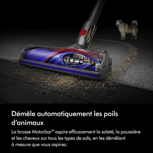 Dyson V8 Advanced? Aspirateur Balai sans Fil – 130 AW, 40 Min d’autonomie, Brosse Motorbar Auto-démêlante, Accessoires combinés, Station Murale, Argent/Nickel - Image 9