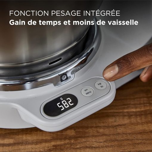 Kenwood Titanium Chef Baker KVC65.001WH, Pastry Robot with Integrated Scales, Including 3-Piece Pastry Set, Spatula & Splash Protection, 1200 W, White - Image 3