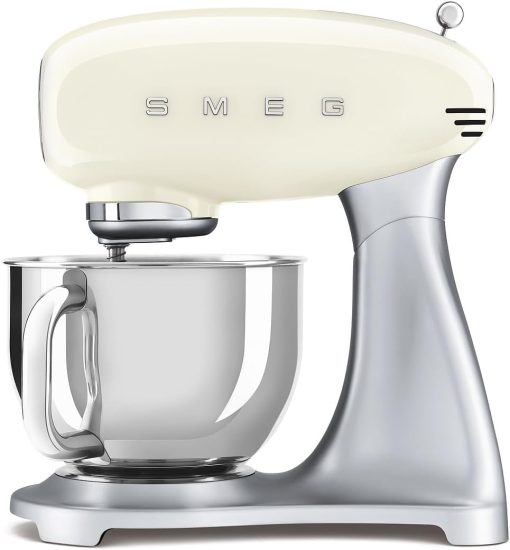 Smeg, Robot Patissier SMF02BLEU, 10 Niveaux de Vitesse, Fonction Mise en Marche Progressive, Bol 4,8 L, Verrouillage Moteur de Sécurité, Batteur Plat, Crochet et Couvercle Fournis, 800W, Noir - Image 3