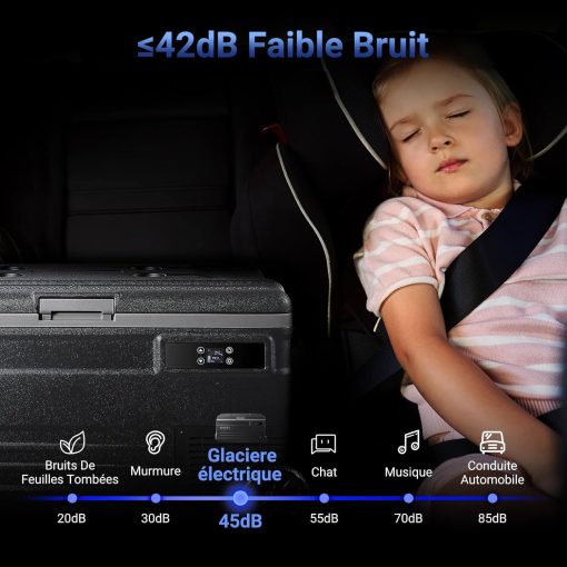 AAOBOSI 45L Glacière à Compresseur, Glaciere électrique -20℃ à 20℃, Frigo Camion APP&Bouton Contr?le, 12/24V DC et 100-240V AC Glaciere Camping Pour Voiture, Camion, Bateau et Prise De Courant - Image 19