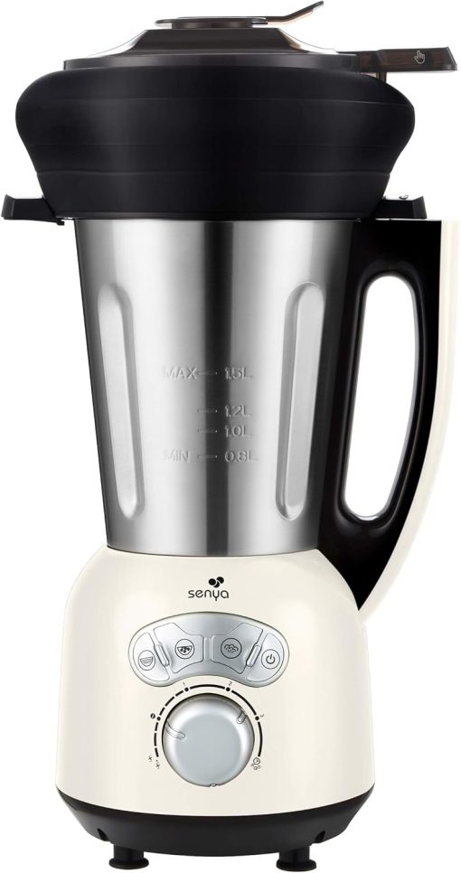 Senya SYCP-HB008R Cook & Ice V3 Red Stainless Steel Heated Blender, Soup Blender/Milled Soup, Steaming, Crushed Ice Smoothies, 1, 5L, 1400W, SYCP-HB008R