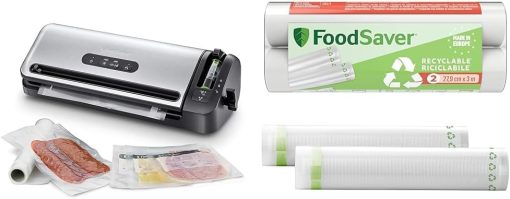 FoodSaver Machine Sous Vide avec compartiment de rangement pour rouleau et cutter, fonction marinade, inclus sacs de mise sous vide assortis et adaptateur intégré [FFS017X ] - Image 4