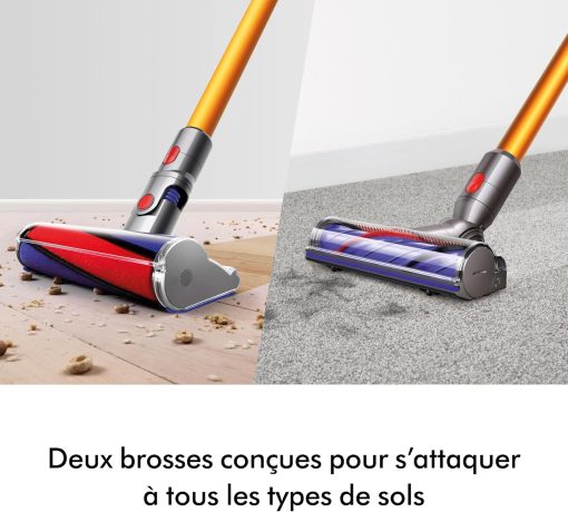 Dyson V8 Advanced? Aspirateur Balai sans Fil – 130 AW, 40 Min d’autonomie, Brosse Motorbar Auto-démêlante, Accessoires combinés, Station Murale, Argent/Nickel - Image 18