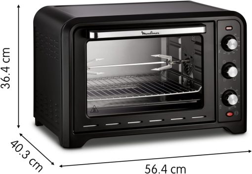 Moulinex Oven, 33 L, Rotating heat, Advanced convection, 6 cooking modes, Thermostat adjustable up to 240°C, Timer 120 min, Reversible grill, Silicone oven mitts, Optimo Black OX464811 - Image 36