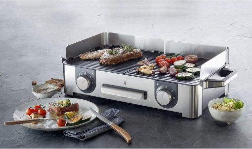 WMF Master-Grill électrique, 2400W, Grande surface 28x50cm, Revêtement antiadhésif, Plaques amovibles compatibles lave-vaisselle, Inox 18/10 Cromargan, Lono 0415280011 - Image 14
