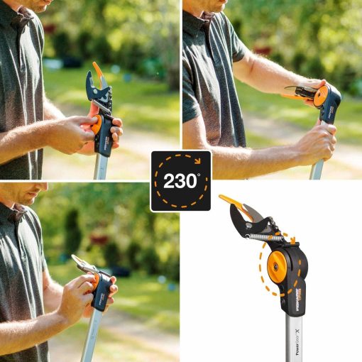 Fiskars Coupe-Branches Multifonctions Télescopique, pour Bois vert et Rameaux, Revêtement antiadhésif, Lame en acier/manche en aluminium, longueur 2,4 - 4 m, noir/orange, UPX86, 1023624 - Image 6