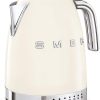 Smeg, KLF04WHEU Variable Temperature Kettle 1.7 L, Multiple Temperatures, Washable Anti-Limescale Filter, Automatic Safety Shutdown, Water Level Indicator, Cable Range, 2400 W, White