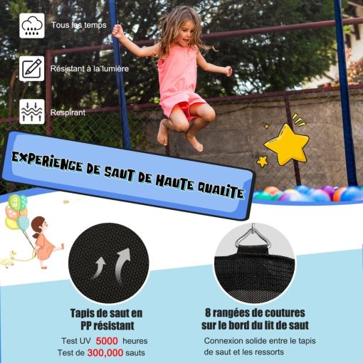 Trampoline d'Extérieur ?366 cm Trampoline avec Panier de Basket Filet de Protection Trampoline pour Enfants et Adultes - Image 6