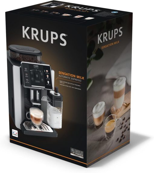 Krups Sensation C50, Machine à café grains, machine expresso, 5 boissons accès direct, Interface tactile, Facile à utiliser, Nettoyage automatique, Buse vapeur Cappuccino, Fabriqué en France EA910810 - Image 14