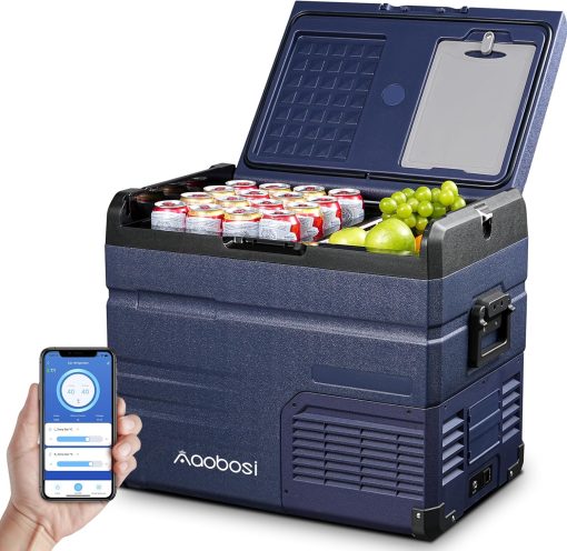 AAOBOSI 46 L Glaciere a Compression, Glaciere Electrique Double Zone, 12 V/24 V et 100-240 V Frigo Camping, -20 ℃ à 20 ℃, pour Voiture, Camion, Bateau, Camping-Car - Image 4
