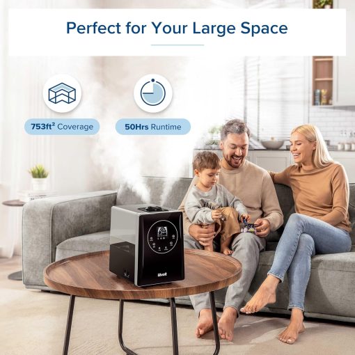 LEVOIT OasisMist 1000S (10L) Smart Humidifier for Home Large Room Bedroom, Last 100 Hours Suitable for Indoor Plant, Cover up to 600ft2, Easy Top Fill, Remoter & Voice Control, Auto Mode, Quiet, White - Image 24
