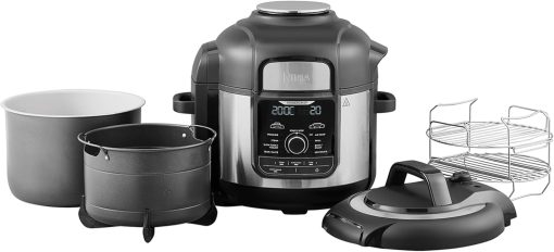 Ninja Foodi MINI 6-en-1 4.7L Multicuiseur, Autocuiseur Multifonction, Friteuse, 6 fonctions de cuisson dont Cuisson lente et Vapeur, 1460W, Gris/Noir OP100EU - Image 2