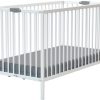 WEBABY - Lit bébé pliant 60x120cm Blanc | Bois massif | Dès la naissance |Confort de sommeil | Sommier à lattes | Compact | Transportable | Pliable |Gain de place | Lit de voyage