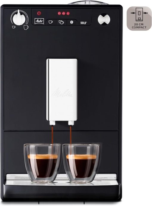 Melitta Caffeo Solo Noir Pure Black, Machine à Café à Grains avec Broyeur et Système d'Extraction des Ar?mes, Affichage LED, Mode 1 à 2 Tasses, Cafetière Expresso, Automatique, E950-222, 1400W - Image 30