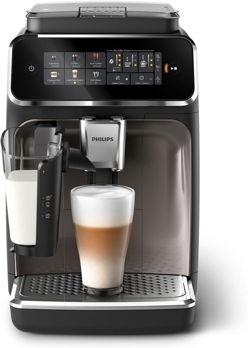 Philips Série 2200 Machine Expresso Automatique - 2 Boissons, Mousseur à Lait Classique, écran Tactile, Broyeur Céramique, Aroma Seal, Noir Mat (EP2220/10) - Image 3