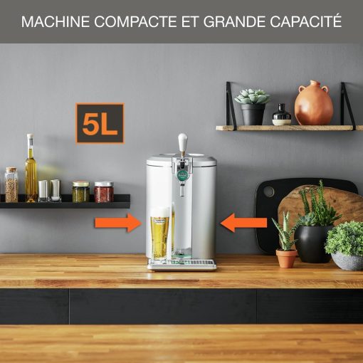 Krups Beertender Machine bière pression, F?ts de 5 L, Marques du groupe Heineken, Témoin lumineux, Température et mousse parfaites, Bière fra?che, Installation facile, Compact noire VB450E10 - Image 21