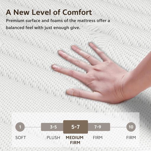 Matoresu Double Mattress 160 x 190 cm Memory Foam Height 25 cm Medium Rigid H3 Ergonomic 7 Zone Cold Foam Comfortable Breathable Fabric Cover - Image 34