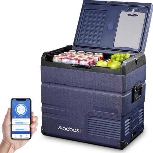 AAOBOSI 46 L Glaciere a Compression, Glaciere Electrique Double Zone, 12 V/24 V et 100-240 V Frigo Camping, -20 ℃ à 20 ℃, pour Voiture, Camion, Bateau, Camping-Car - Image 8