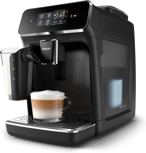 Philips Series 2200 Espresso Machine - Coffee Bean - LatteGo Milk Frother, 3 Coffee Specialties, Intuitive Touch Screen, Glossy Black (EP2231/40) - Image 3