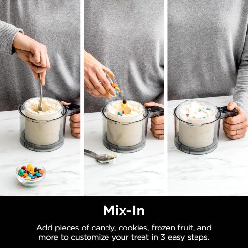 Ninja NC301 CREAMi Ice Cream Maker, for Gelato, Mix-ins, Milkshakes, Sorbet, Smoothie Bowls & More, 7 One-Touch Programs, with (2) Pint Containers & Lids, Compact Size, Perfect for Kids, Silver - Image 34