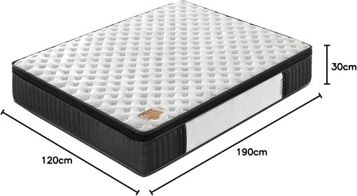 sensoreve November- Matelas Elekctra 140x190cm- épaisseur 30cm- Hybride: Ressorts ensachés+Mousse Mémoire de Forme - Soutien Tonique & indépendance de Couchage-Label SANITIZED(Anti bactérien/acarien) - Image 2