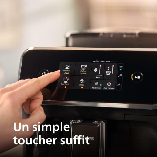 Philips Série 2200 Machine Expresso Automatique - 2 Boissons, Mousseur à Lait Classique, écran Tactile, Broyeur Céramique, Aroma Seal, Noir Mat (EP2220/10) - Image 7