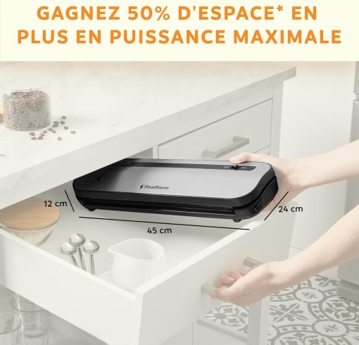 FoodSaver FFS005X Vacuum Sealer with Storage Compartment for Roll and Cutter, Pulse Function for Fragile Food, Includes Matching Accessories and Vacuum Bags - Image 4