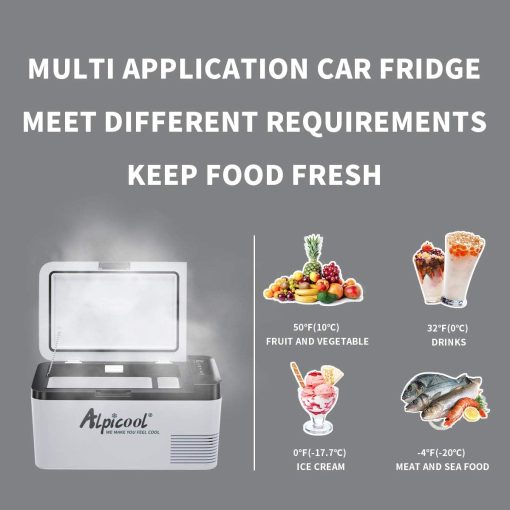 Alpicool LGMP8 8L Glaciere Portable Réfrigérateur Voiture Camping Congélateur 12/24V Mini Frigo pour Maison, Bureau ou Pique-Nique en Plein Air/ -20 à 20℃(Batterie Non Incluse) - Image 21