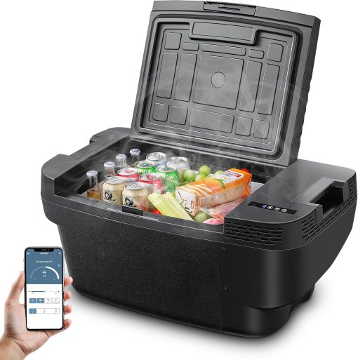AAOBOSI 46 L Glaciere a Compression, Glaciere Electrique Double Zone, 12 V/24 V et 100-240 V Frigo Camping, -20 ℃ à 20 ℃, pour Voiture, Camion, Bateau, Camping-Car - Image 3
