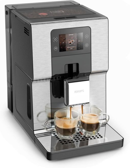 Krups Machine à café broyeur à grain, Ecran tactile couleur, 11 recettes préenregistrées, Indicateurs lumineux intuitif, accès bacs en frontal, Nettoyage facile, Intuition Préférence EA873810 - Image 3