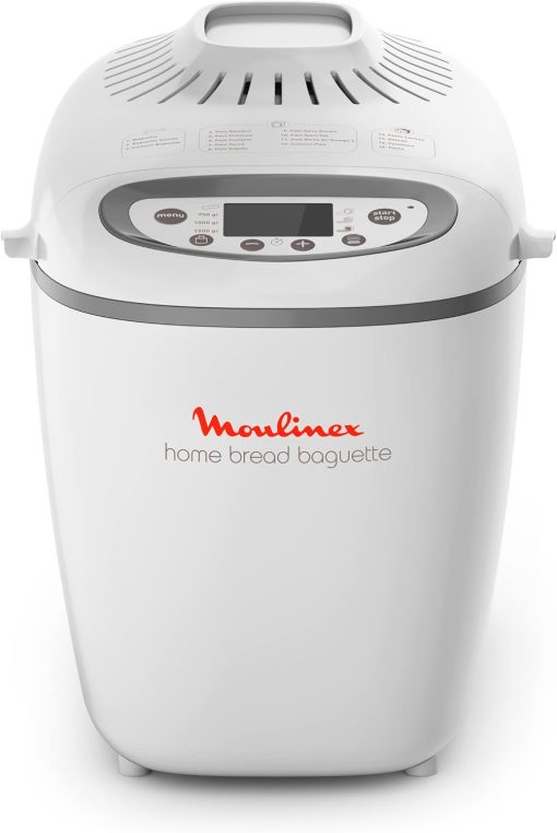 Moulinex Home Bread Baguette Roll Maker, 16 Programs, Even Results, Up to 1.5 kg Fresh Bread, Crispy Plates, 3 Levels of Frying, OW610110, White - Image 4